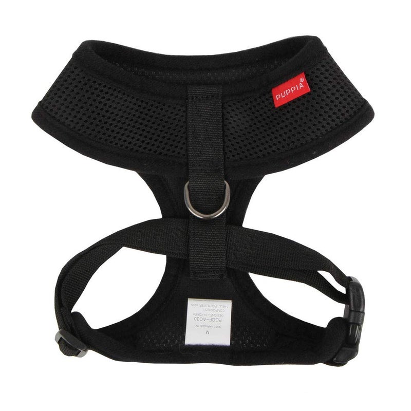 Puppia Soft Dog Harness No Choke Over-The-Head Triple Layered Breathable Mesh Adjustable Chest Belt and Quick-Release Buckle, Black, X-Large - Image 2